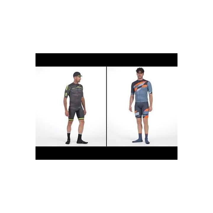 Maillot corto Castelli Tabula Rasa naranja-azul, comodidad y estilo en cada pedaleada