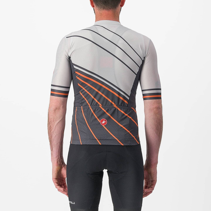 Maillot corto Speed Strada gris de CASTELLI: comodidad y frescura para tus rutas en bici