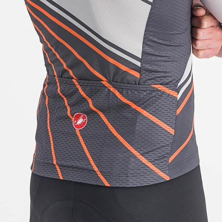 Maillot corto Speed Strada gris de CASTELLI: comodidad y frescura para tus rutas en bici