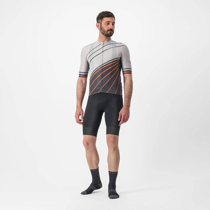 Maillot corto Speed Strada gris de CASTELLI: comodidad y frescura para tus rutas en bici
