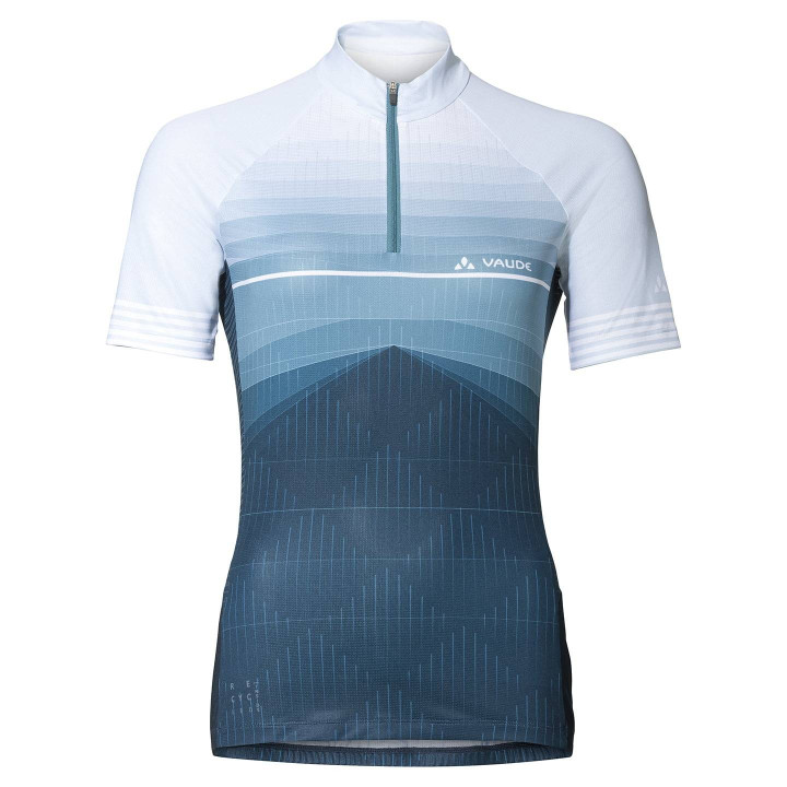 Maillot de ciclismo corto para mujer VAUDE Posta HZ en azul y gris, comodidad y estilo en tus rutas
