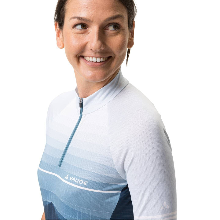 Maillot de ciclismo corto para mujer VAUDE Posta HZ en azul y gris, comodidad y estilo en tus rutas