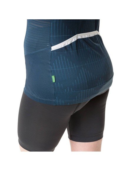 Maillot de ciclismo corto para mujer VAUDE Posta HZ en azul y gris, comodidad y estilo en tus rutas