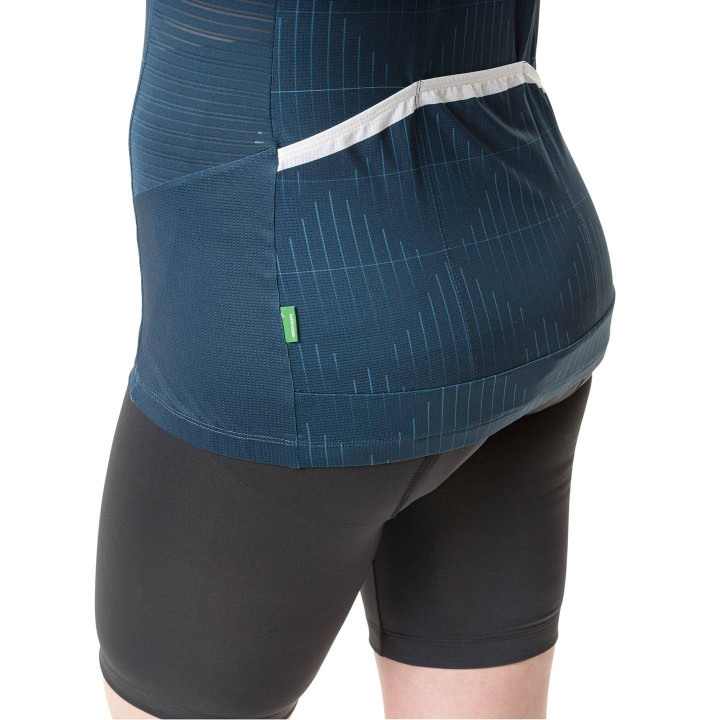 Maillot de ciclismo corto para mujer VAUDE Posta HZ en azul y gris, comodidad y estilo en tus rutas