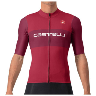 Maillot corto CASTELLI Fan Block rojo: comodidad y estilo para tus rutas en bici