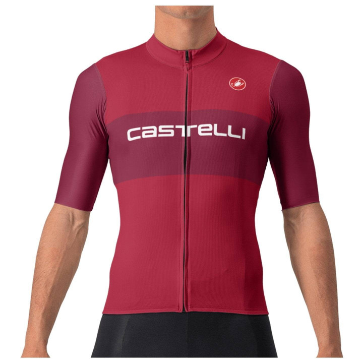 Maillot corto CASTELLI Fan Block rojo: comodidad y estilo para tus rutas en bici