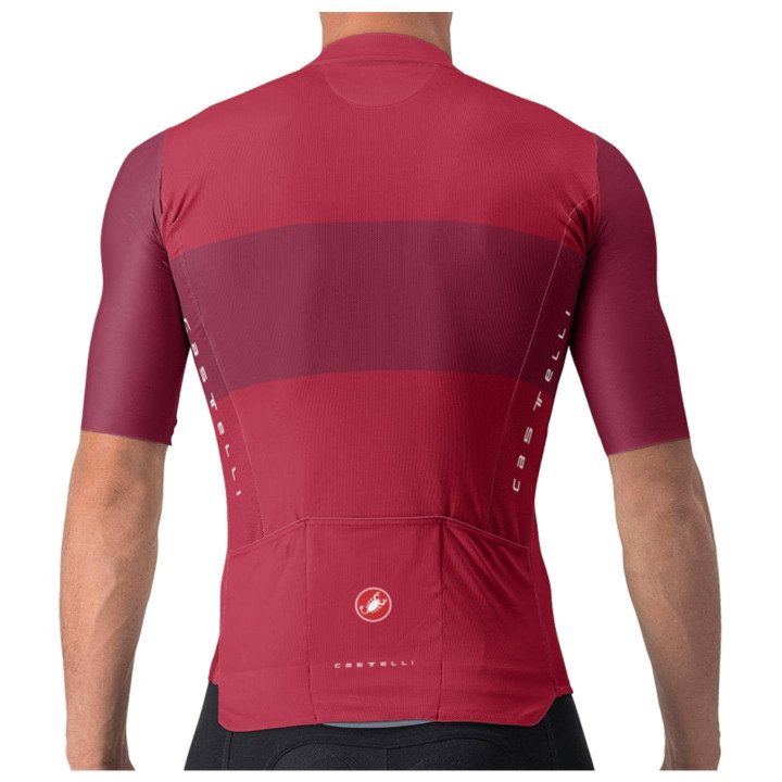 Maillot corto CASTELLI Fan Block rojo: comodidad y estilo para tus rutas en bici