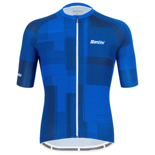Maillot corto SANTINI Karma Kinetic azul: comodidad y estilo para ciclistas