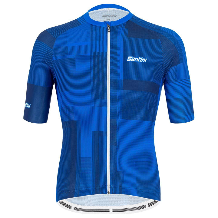Maillot corto SANTINI Karma Kinetic azul: comodidad y estilo para ciclistas