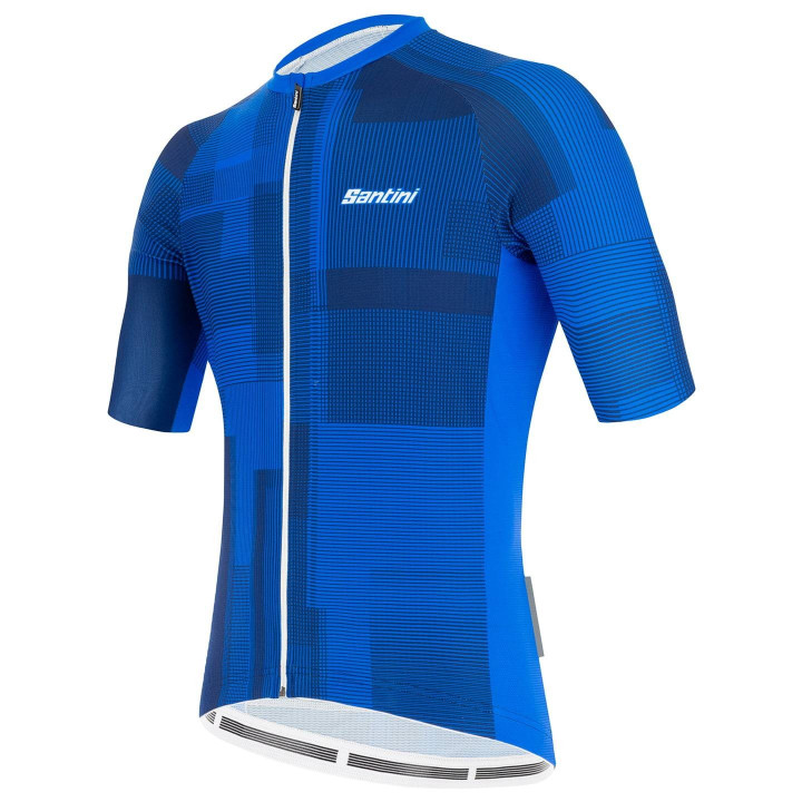 Maillot corto SANTINI Karma Kinetic azul: comodidad y estilo para ciclistas