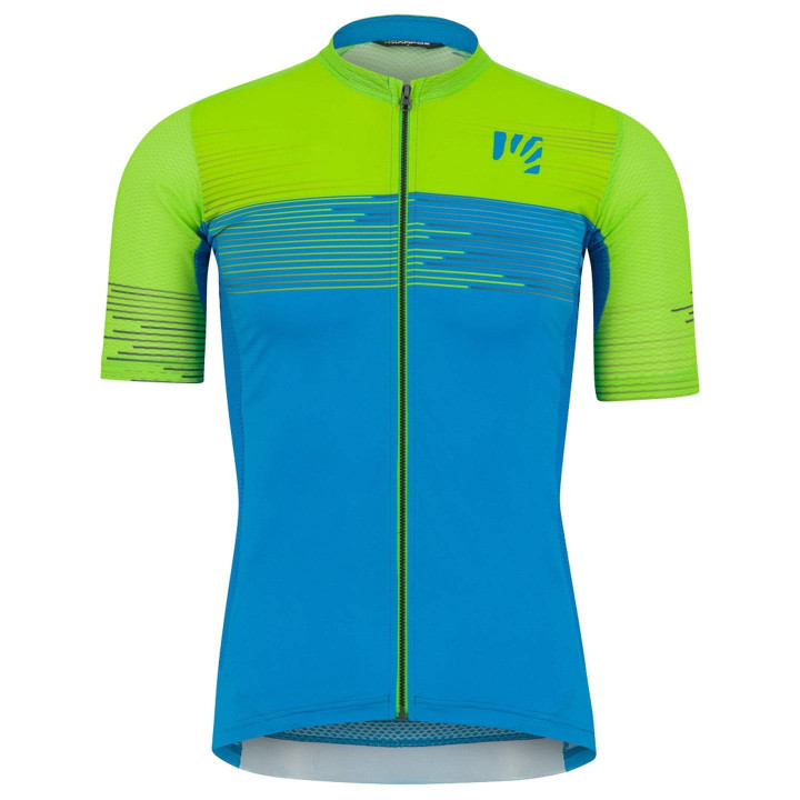 Maillot corto KARPOS Green Fire en verde y amarillo para ciclistas con estilo