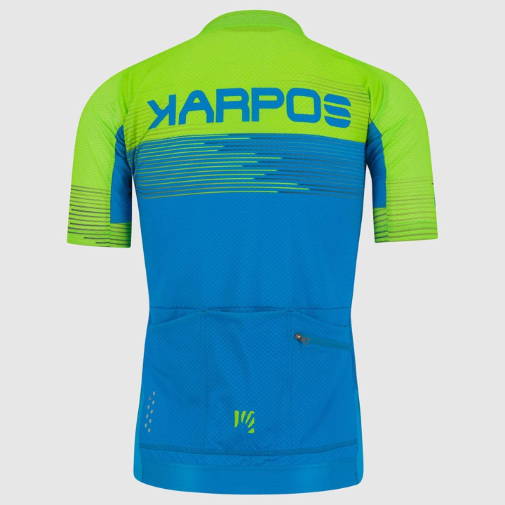 Maillot corto KARPOS Green Fire en verde y amarillo para ciclistas con estilo