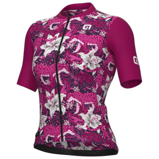 Maillot corto para mujeres ALÉ Hibiscus lila, comodidad y estilo en cada pedalada
