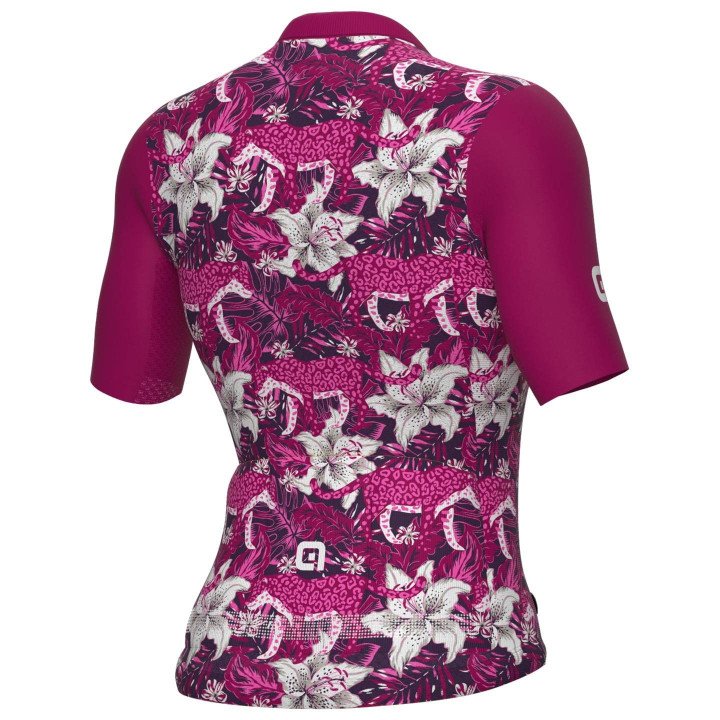 Maillot corto para mujeres ALÉ Hibiscus lila, comodidad y estilo en cada pedalada