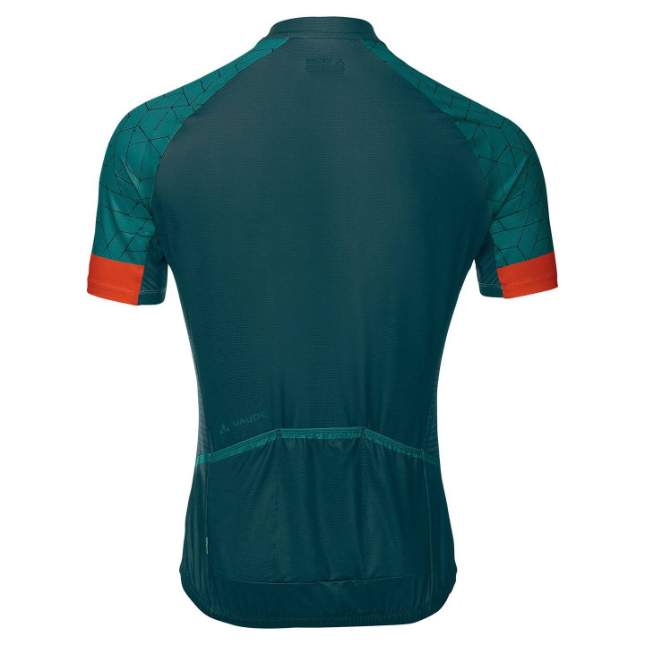 Maillot corto VAUDE Posta HZ naranja-verde, el aliado perfecto para tus rutas en bici
