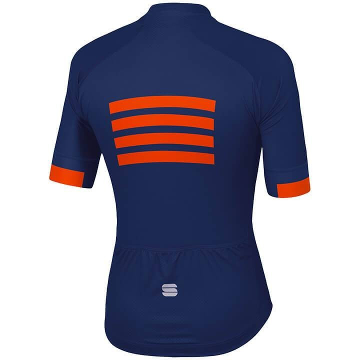 Maillot corto SPORTFUL Wire en rojo, azul y dorado para ciclistas que buscan estilo y comodidad