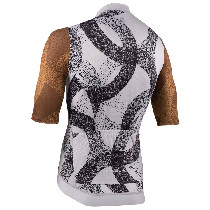 Maillot corto NALINI Minnesota marrón y blanco para ciclistas cómodos y con estilo