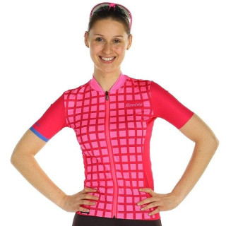 Maillot de ciclismo corto para mujer Sleek Grido en fucsia de SANTINI