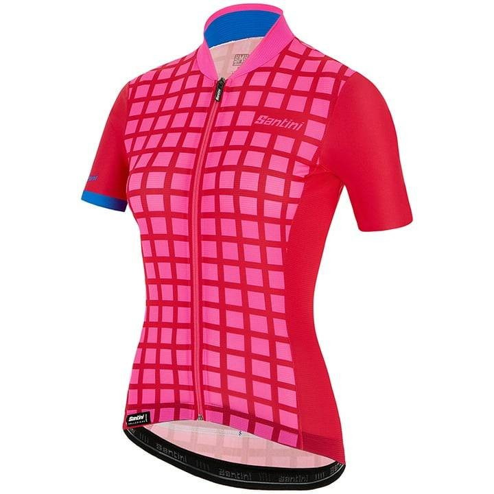 Maillot de ciclismo corto para mujer Sleek Grido en fucsia de SANTINI