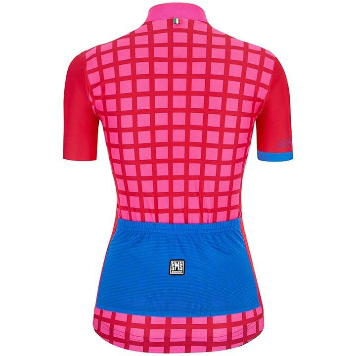 Maillot de ciclismo corto para mujer Sleek Grido en fucsia de SANTINI