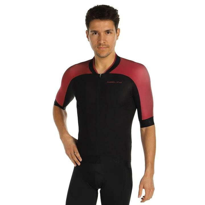 Maillot corto NALINI Munich 1972 en rojo y negro, comodidad y estilo en cada pedaleada