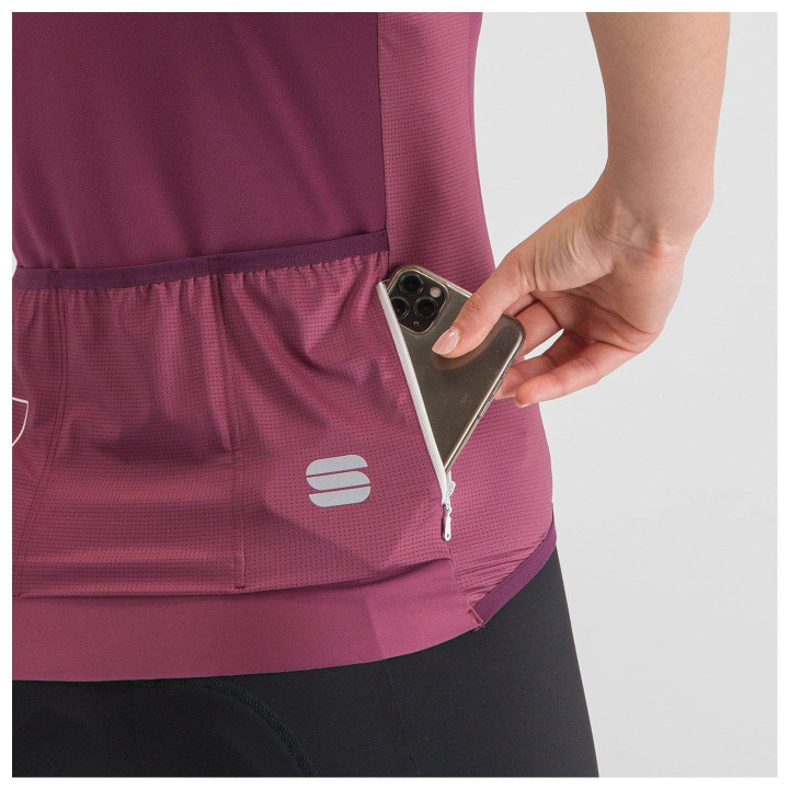 Maillot corto mujer burdeos SPORTFUL: comodidad y estilo para ciclistas