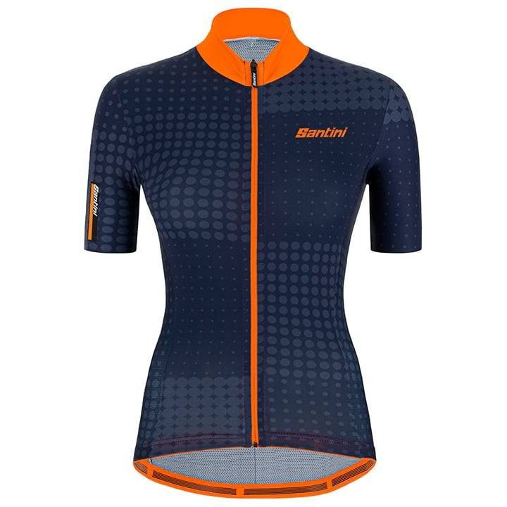 Maillot de ciclismo corto para mujer SANTINI en azul Sfera, comodidad y estilo para tus rutas