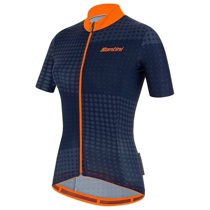 Maillot de ciclismo corto para mujer SANTINI en azul Sfera, comodidad y estilo para tus rutas