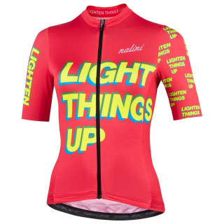 Maillot corto de ciclismo para mujer NALINI en amarillo y rojo, estilo y comodidad para tus rutas