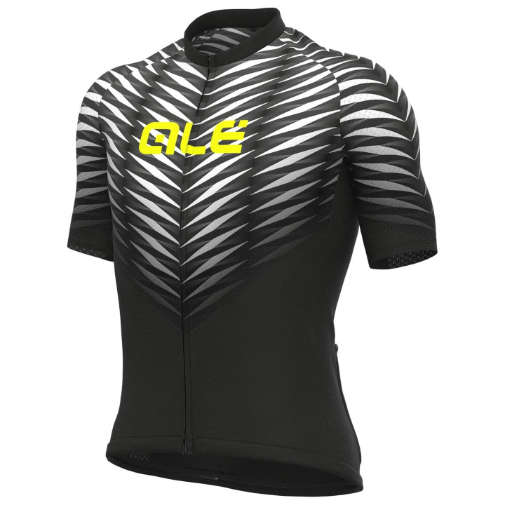 Maillot de ciclismo ALÉ Thorn en negro y blanco, ideal para cualquier ruta