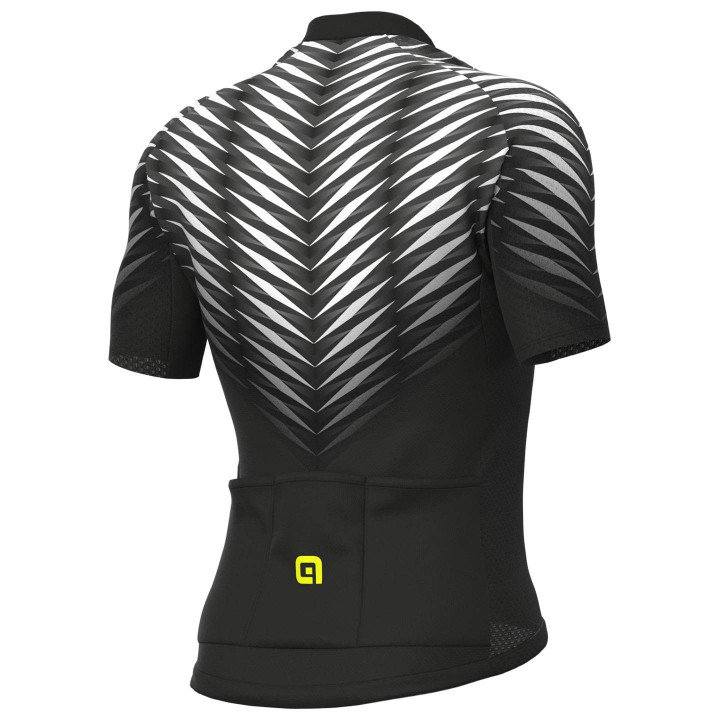 Maillot de ciclismo ALÉ Thorn en negro y blanco, ideal para cualquier ruta
