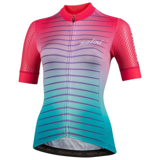 Maillot corto para mujer NALINI Las Vegas en fucsia y turquesa, comodidad y estilo al pedalear