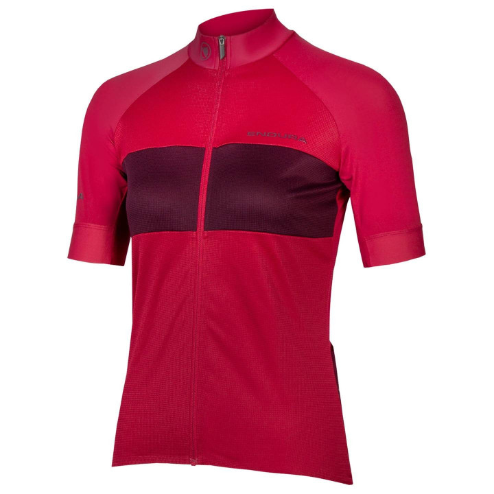 Maillot de ciclismo corto para mujer ENDURA en rojo, cómodo y fresco