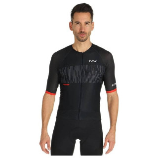 Maillot Storm Air rojo y negro de NORTHWAVE: estilo y comodidad para tus rutas en bicicleta
