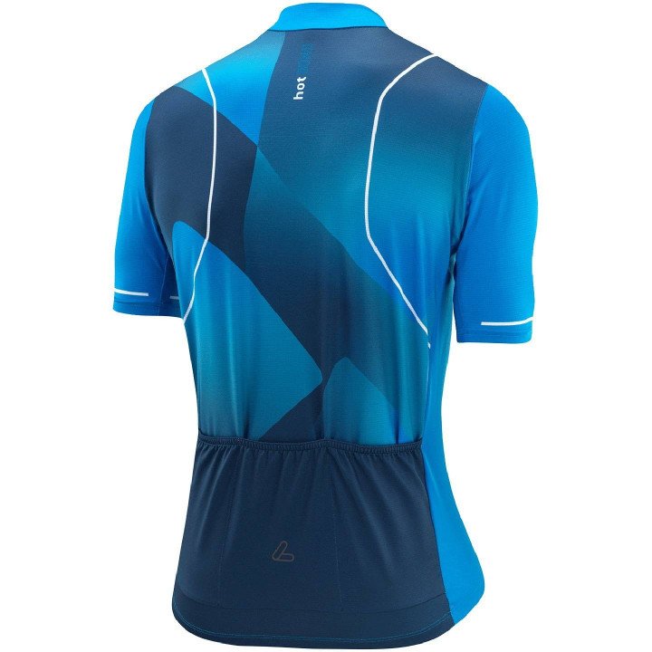 Maillot corto LÖFFLER Geo HotBOND azul: comodidad y frescura en cada pedaleada