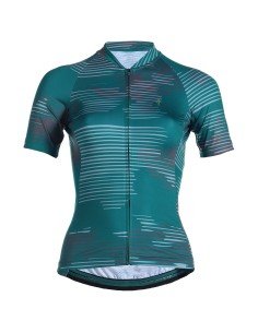 Maillot corto para mujer SL Blur en azul petrol, ideal para ciclistas