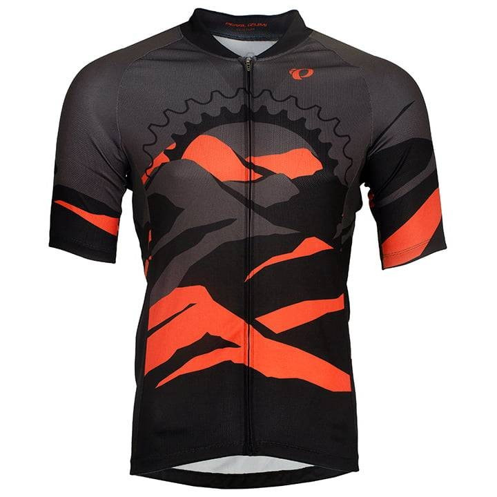 Maillot corto PEARL IZUMI en naranja y gris, ideal para ciclistas