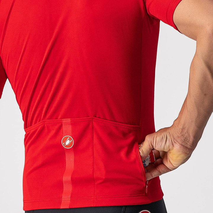 Maillot corto Castelli Classifica rojo, comodidad y estilo para ciclistas