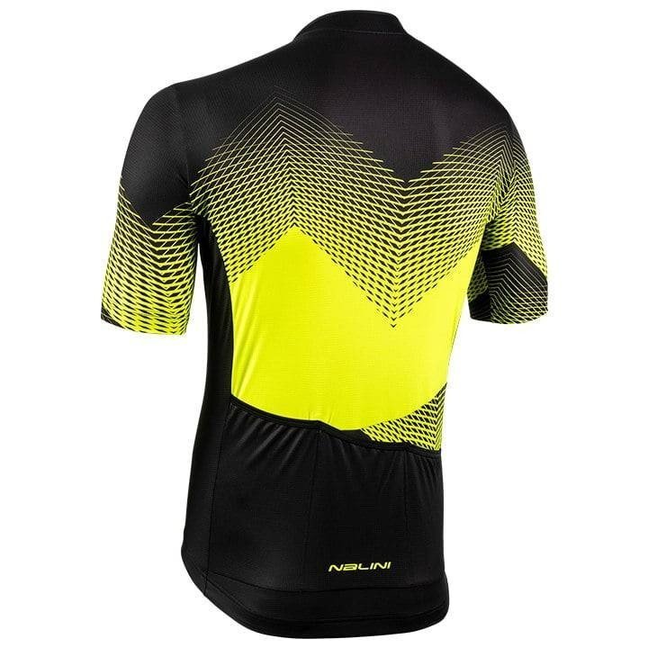Maillot corto NALINI Atlanta 1996 en negro y amarillo neón, estilo y confort para ciclistas