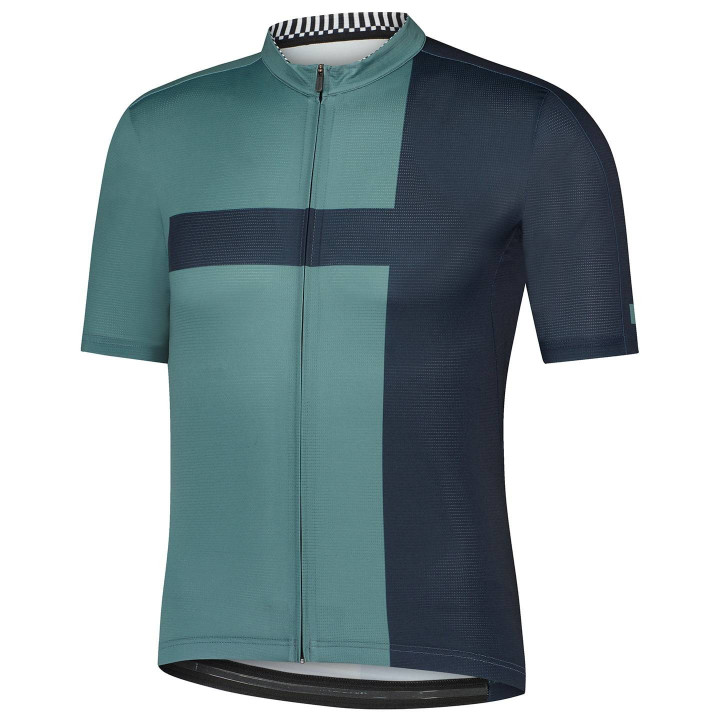 Maillot corto Aerolite SHIMANO en verde y negro para ciclistas cómodos y frescos