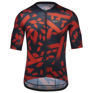 Maillot corto Spirit Signal Camo en rojo y azul para ciclistas que buscan estilo y confort