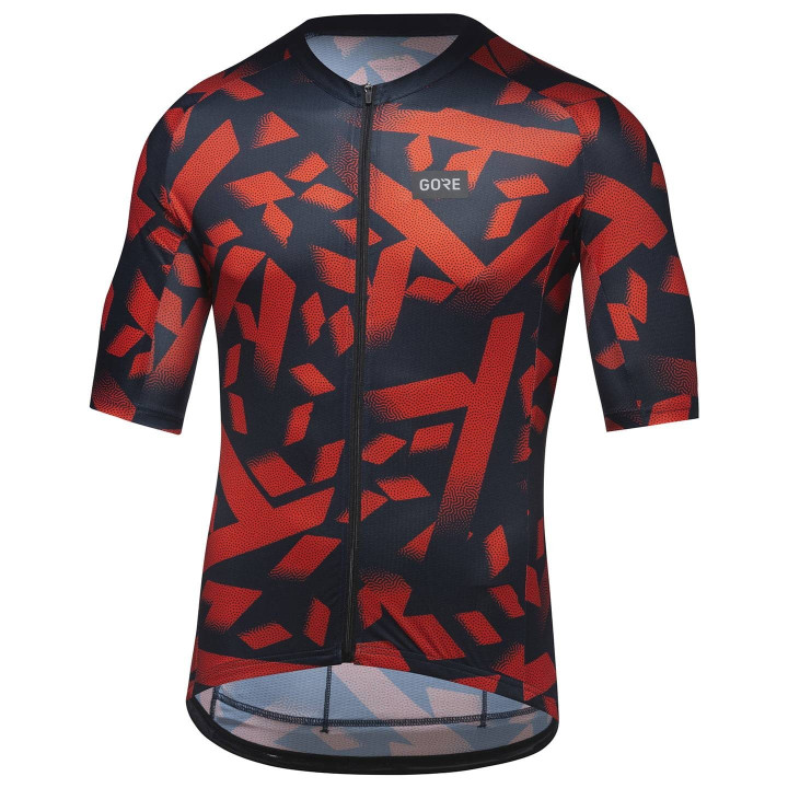 Maillot corto Spirit Signal Camo en rojo y azul para ciclistas que buscan estilo y confort