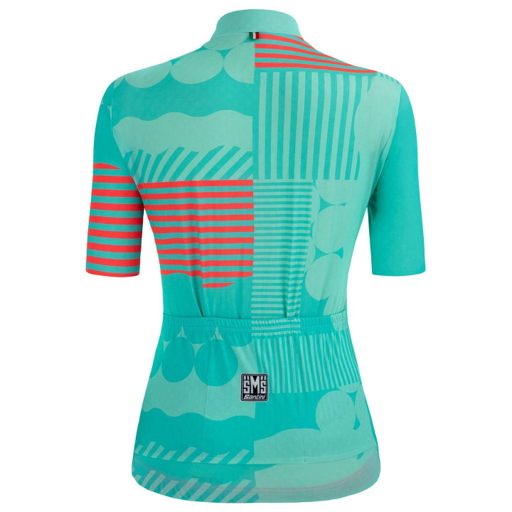 Maillot corto mujer Giada Optic verde de SANTINI, estilo y comodidad para tus rutas