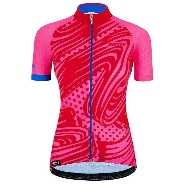 Maillot corto fucsia para mujer Giada Pop de Santini, comodidad y estilo en cada pedalada