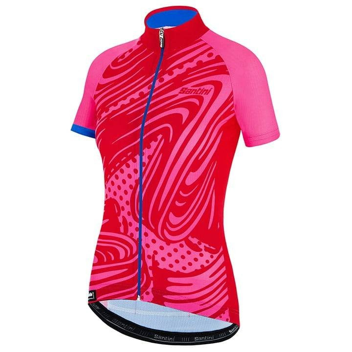 Maillot corto fucsia para mujer Giada Pop de Santini, comodidad y estilo en cada pedalada