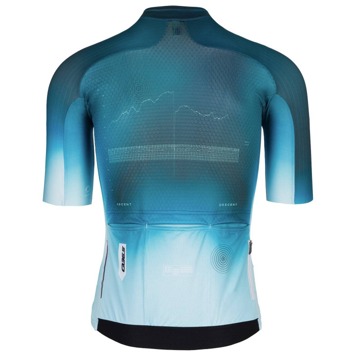 Maillot de ciclismo corto Q36.5 R2 Qlab turquesa, perfecto para pedalear cómodo y fresco