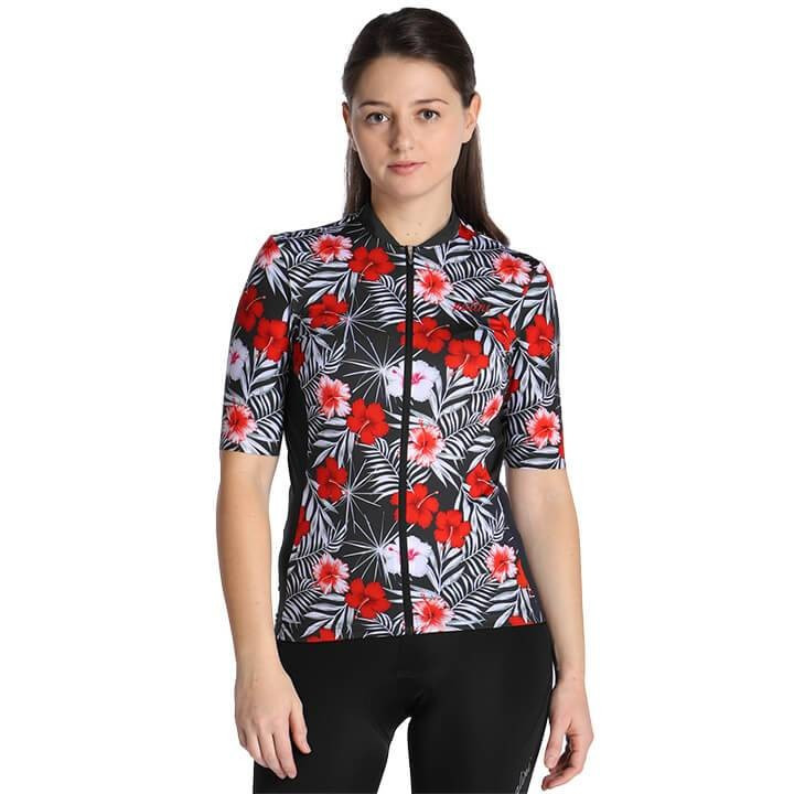 Maillot de ciclismo corto para mujer NALINI Moderna 2.0 en rojo, negro y blanco