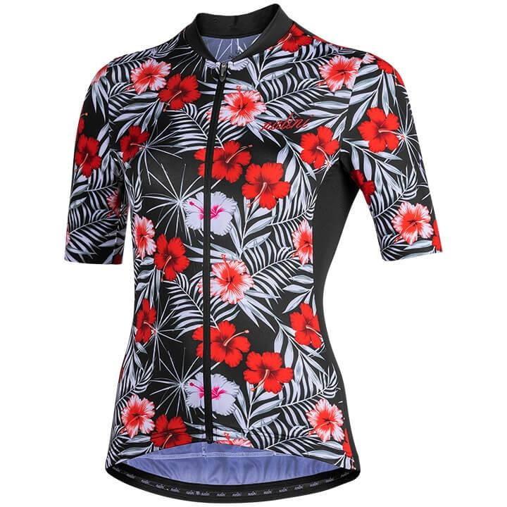 Maillot de ciclismo corto para mujer NALINI Moderna 2.0 en rojo, negro y blanco