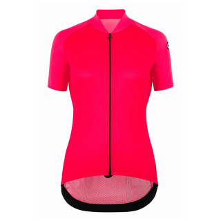 Maillot corto para mujer ASSOS Uma GT C2 Evo en rojo, ideal para ciclistas que buscan confort y estilo