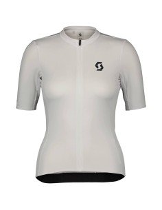 Maillot corto de ciclismo para mujer SCOTT RC Contessa Sign en blanco, perfecto para cualquier ruta